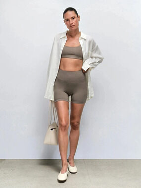 MATE the Label Organic Stretch Biker Short 4" - Pebble
